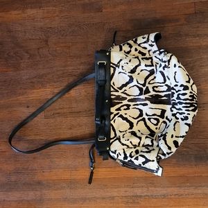 Pre-Loved JEROME DREYFUSS Carlos Leopard Satchel Leather Tote orig PAID $2450